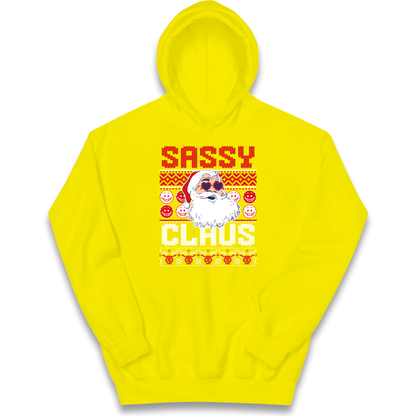 Sassy Claus Santa Christmas kids hoodie