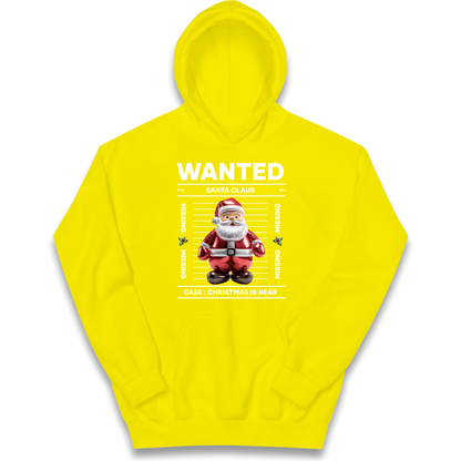 Wanted Santa Claus Christmas kids hoodie