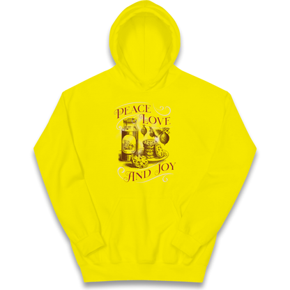Peace Love And Joy Christmas kids hoodie