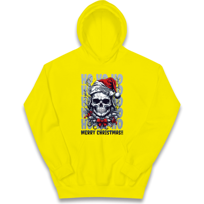 HO HO HO Santa Skelington Christmas kids hoodie