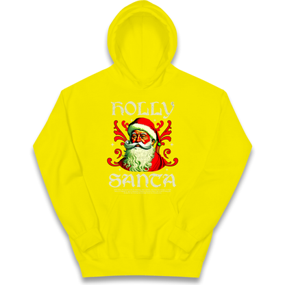 Holly Santa Christmas kids hoodie