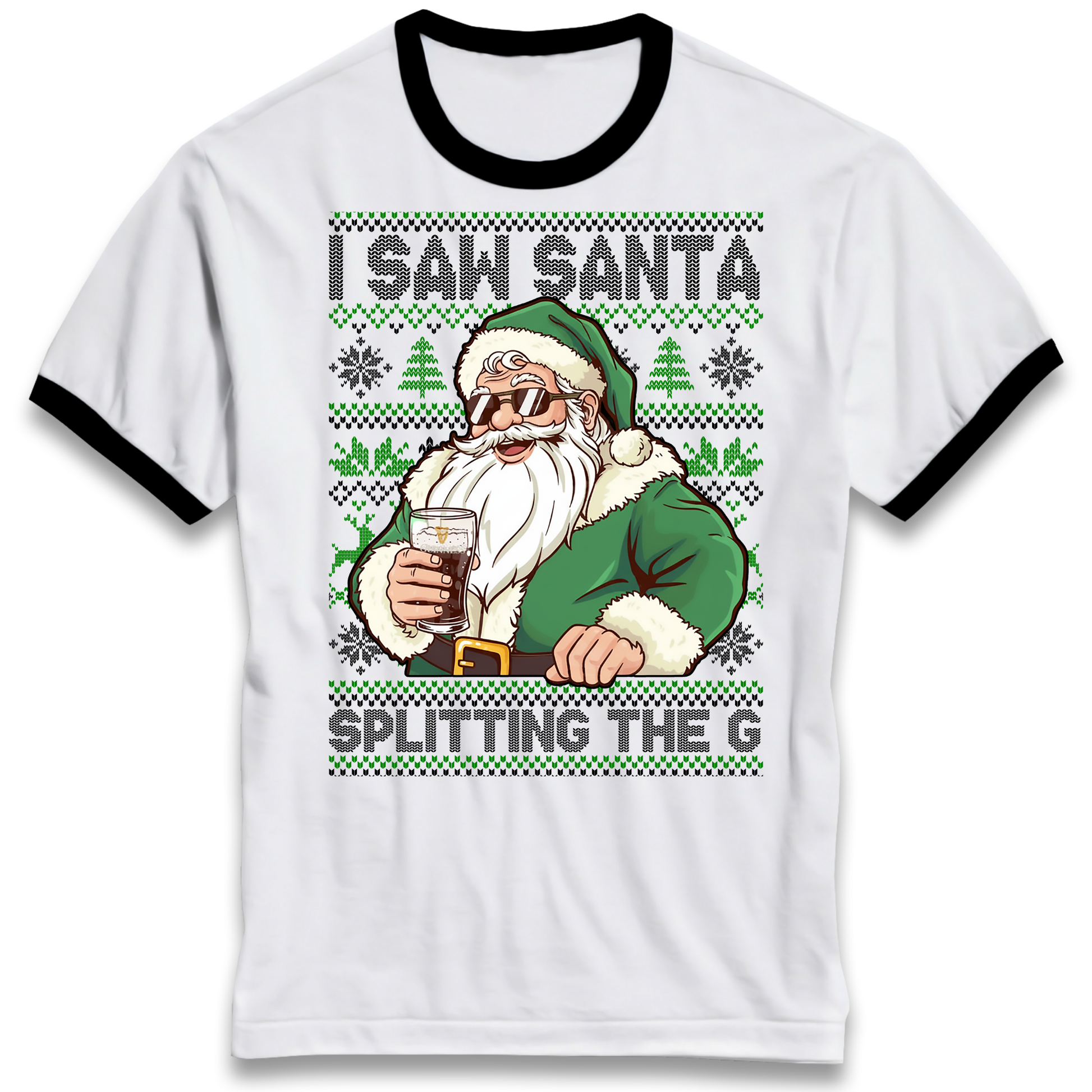 Santa Splitting The G Ringer T Shirt