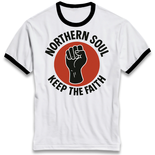 Northern Soul Keep The Faith Ringer T Shirt