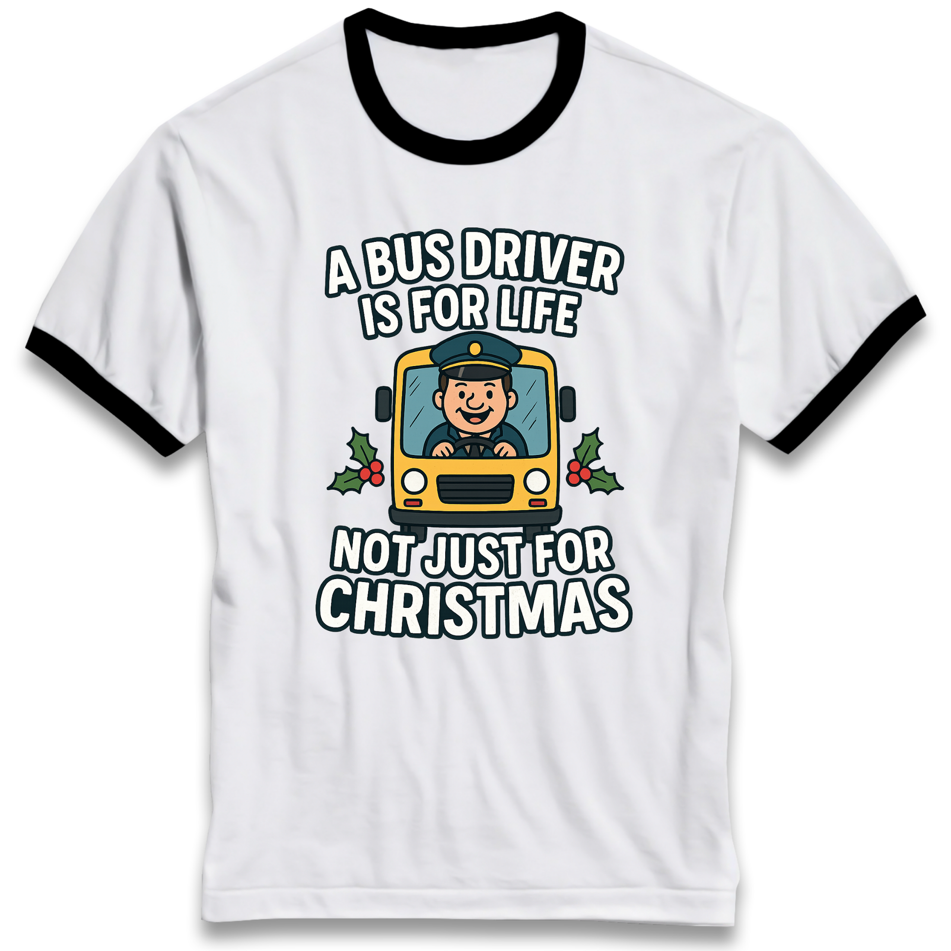Bus Driver Christmas Ringer T Shirt
