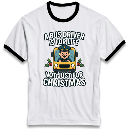 Bus Driver Christmas Ringer T Shirt