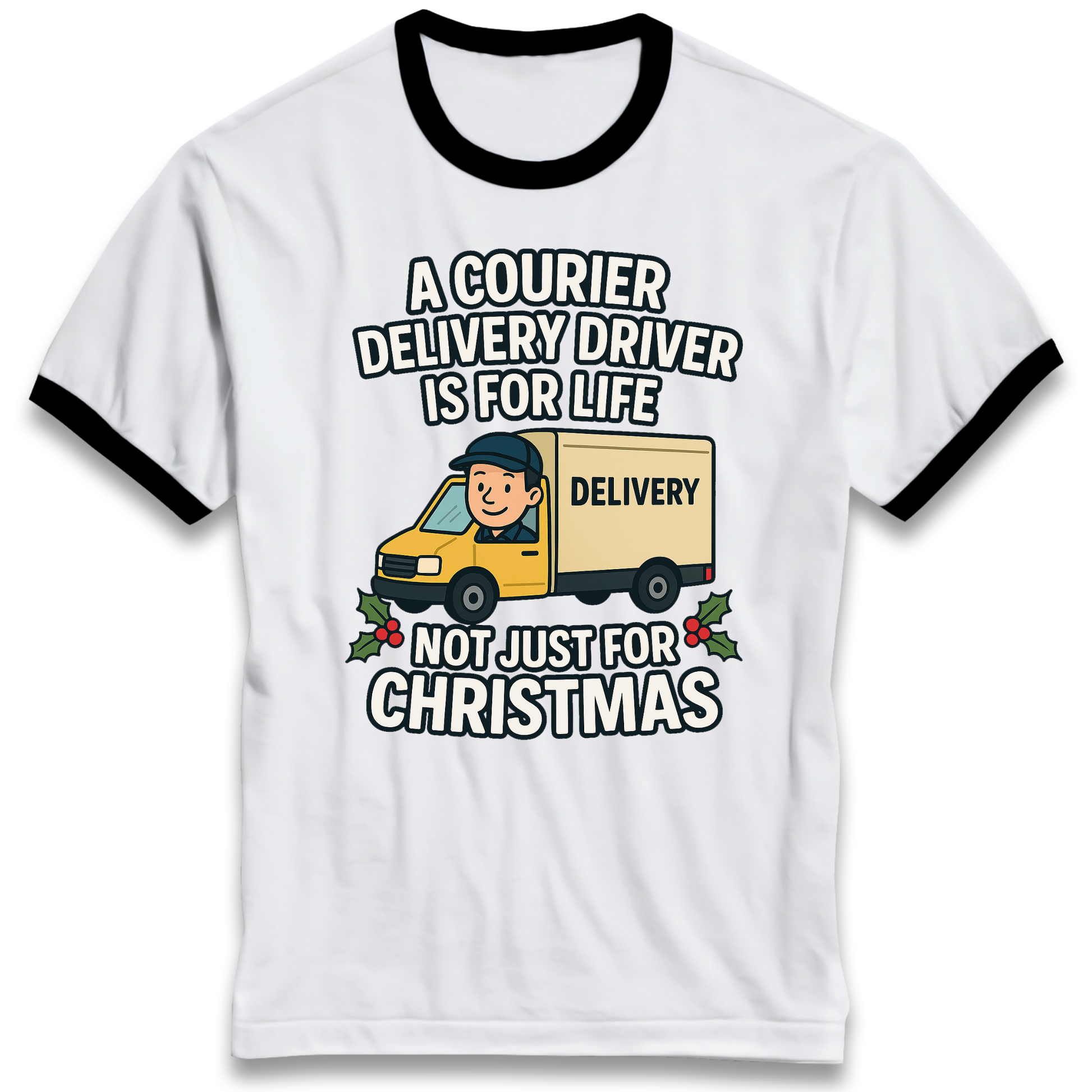 Courier Delivery Driver Christmas Ringer T Shirt
