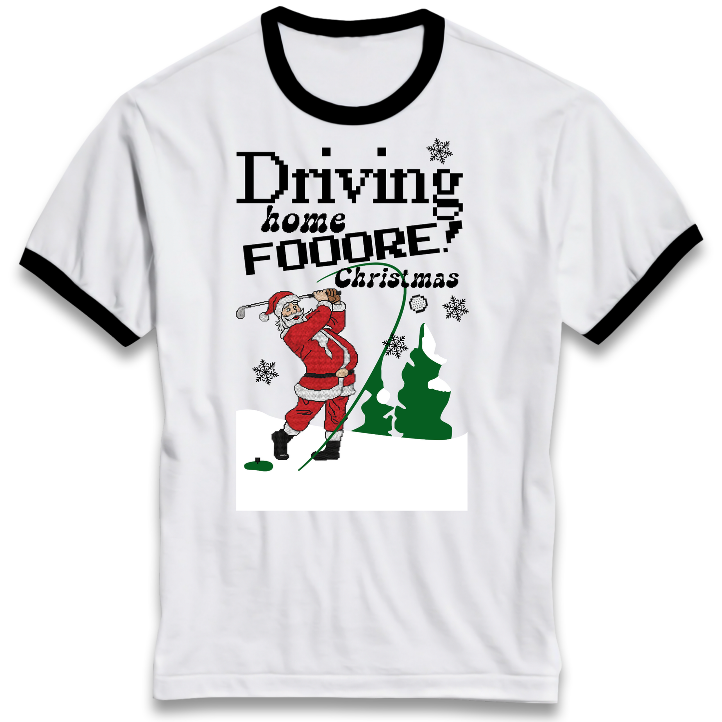 Christmas Golf Ringer T Shirt