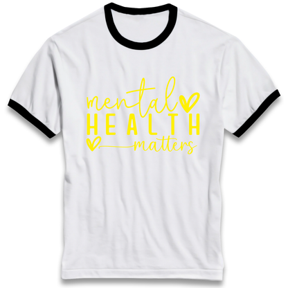 Yellow Mental Health Ringer T Shirt