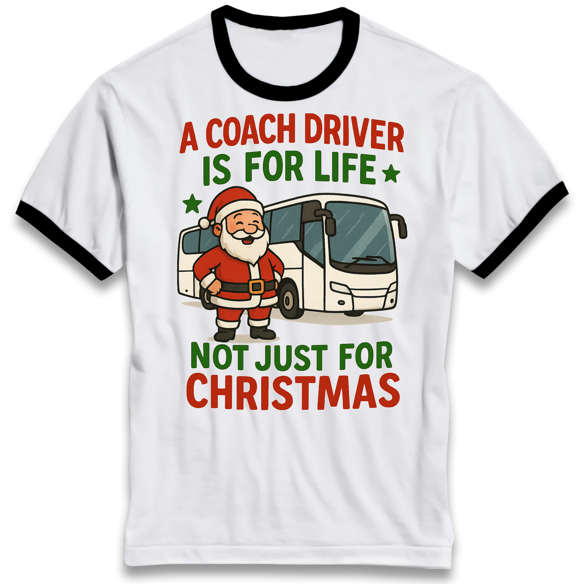 Coach Driver Christmas Ringer T Shirt