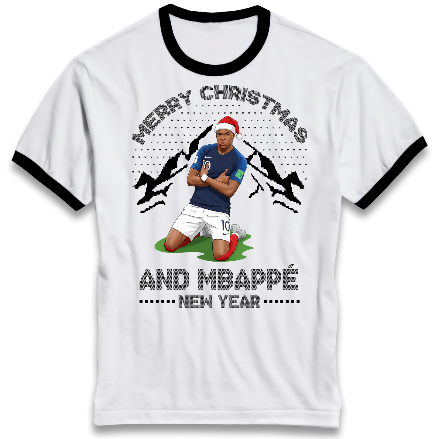 Mbappe Christmas Ringer T Shirt