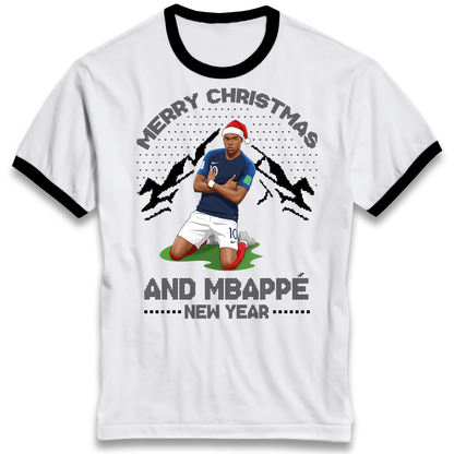 Mbappe Christmas Ringer T Shirt