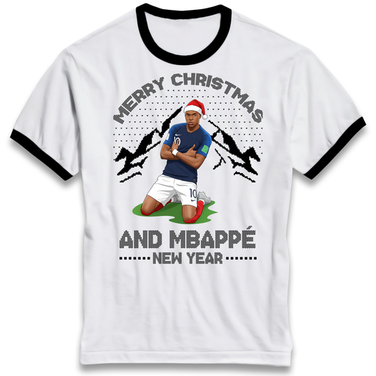 Mbappe Christmas Ringer T Shirt