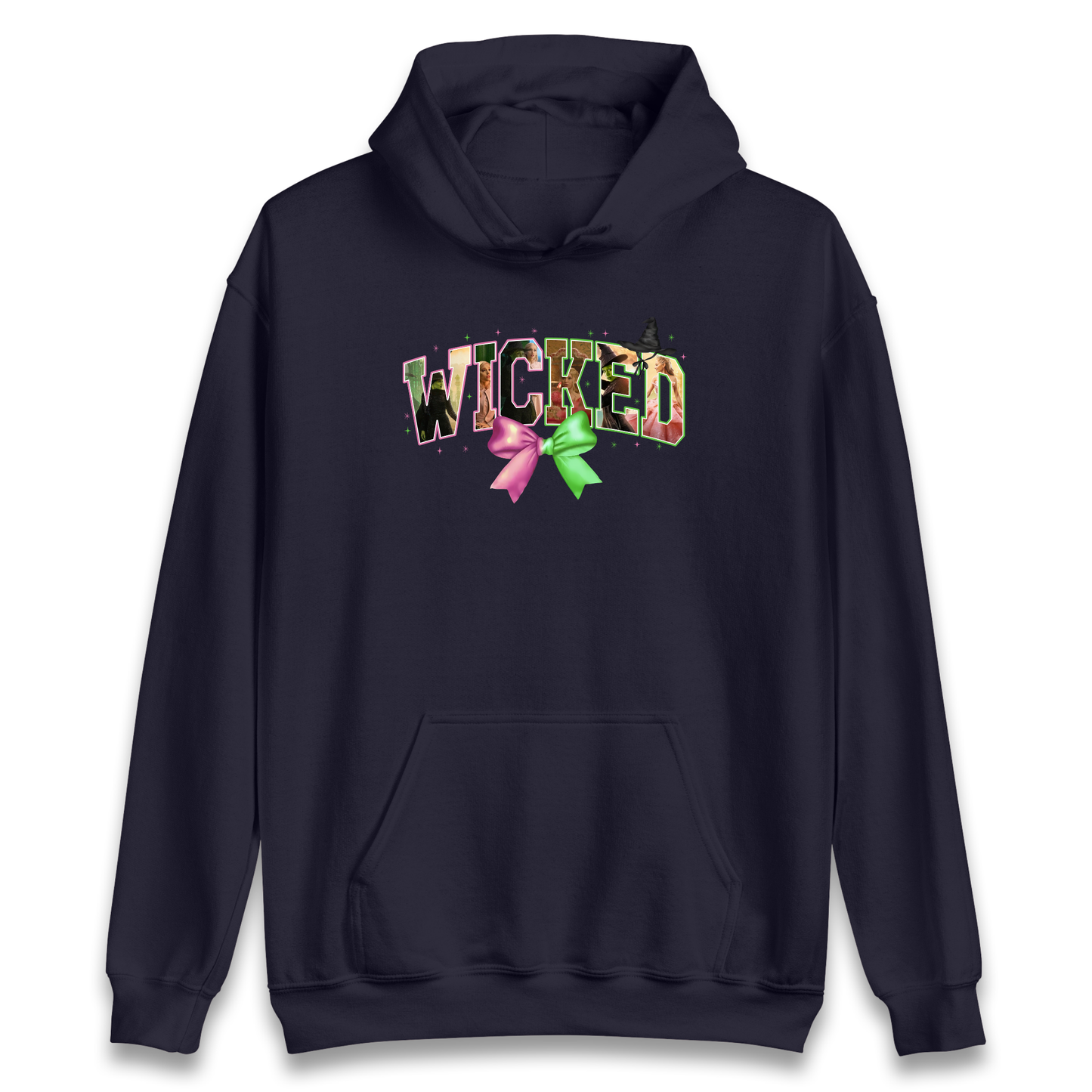 Wicked pink and green Bow Hoodie