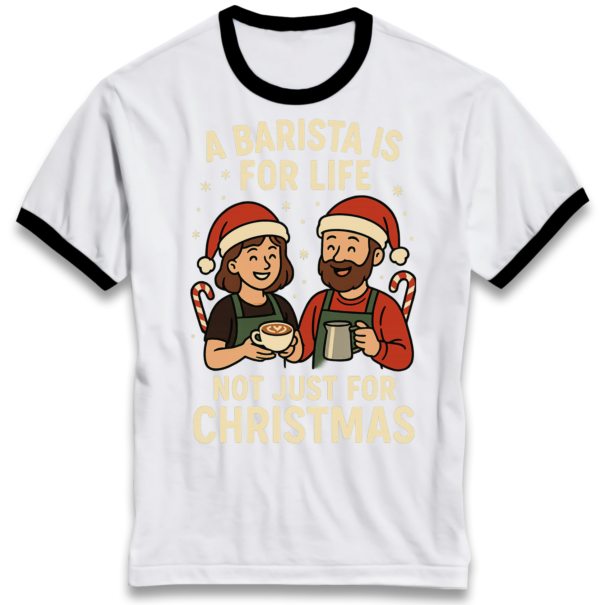 Barista Christmas Ringer T Shirt