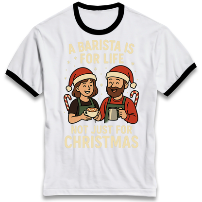 Barista Christmas Ringer T Shirt