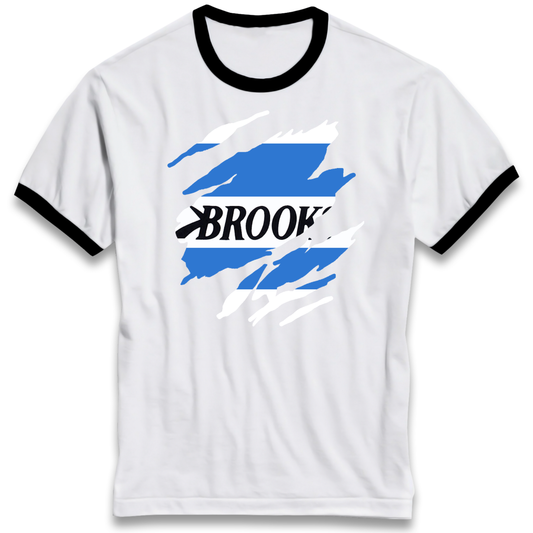 Retro QPR 1992 Torn Effect Ringer T Shirt