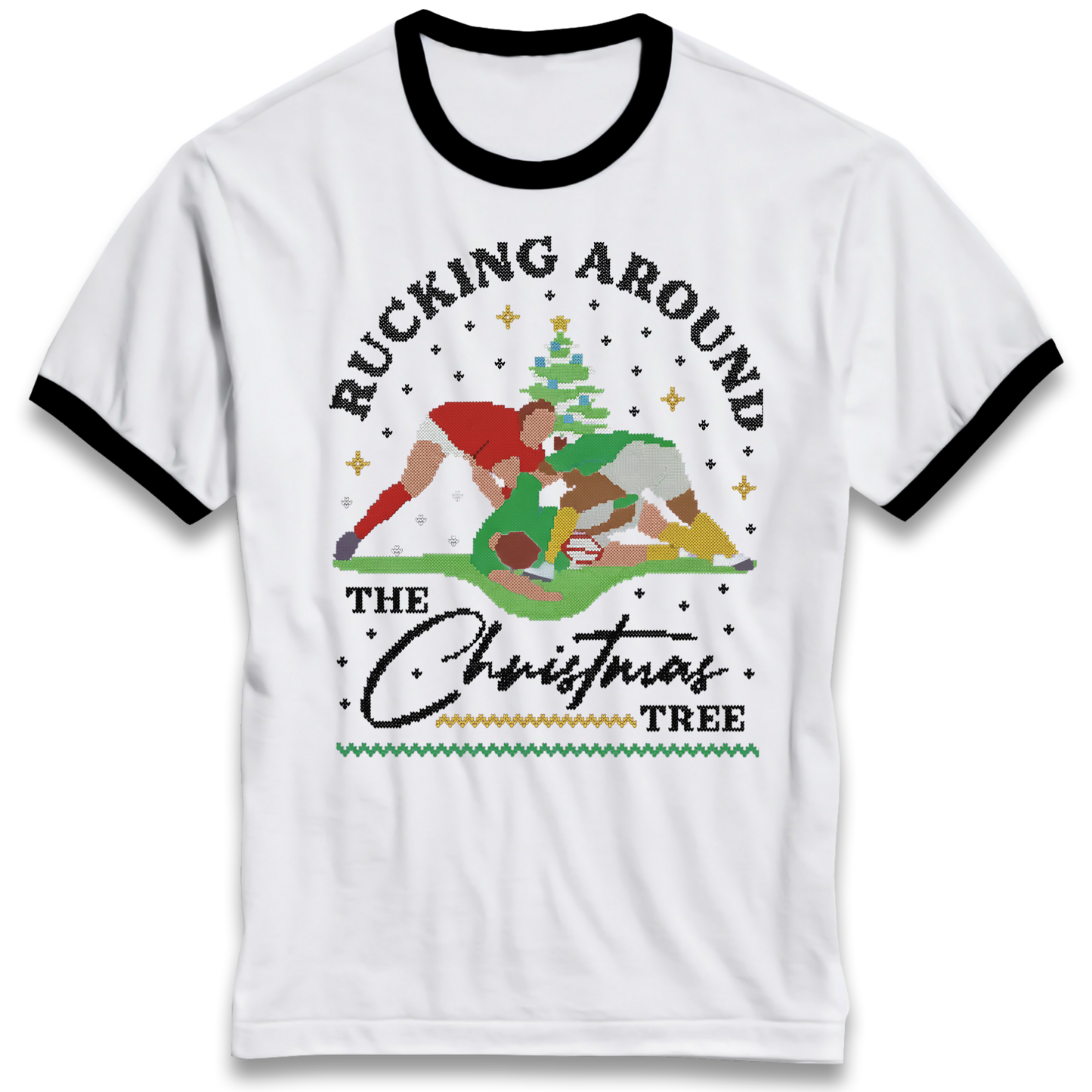 Rugby Christmas Ringer T Shirt