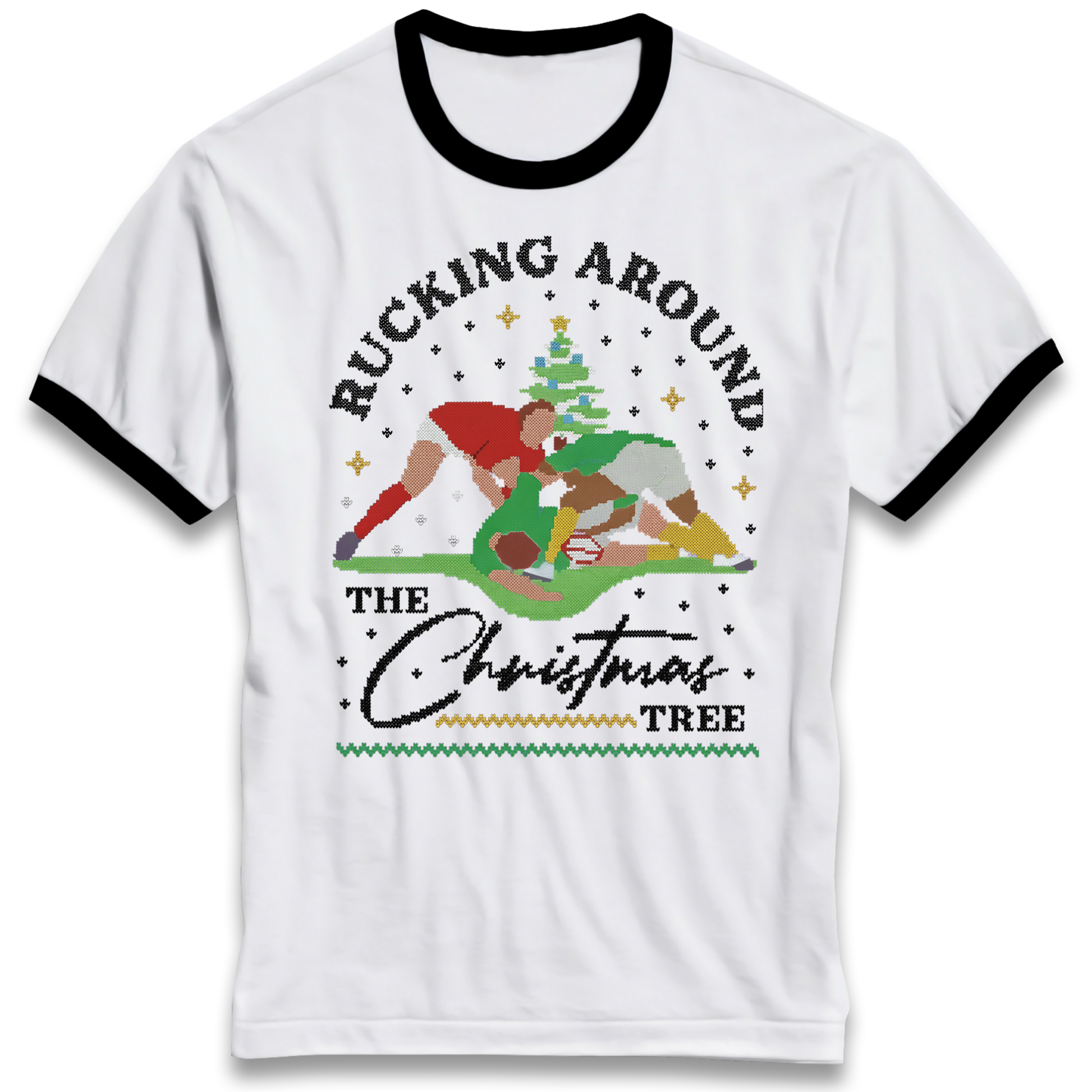 Rugby Christmas Ringer T Shirt