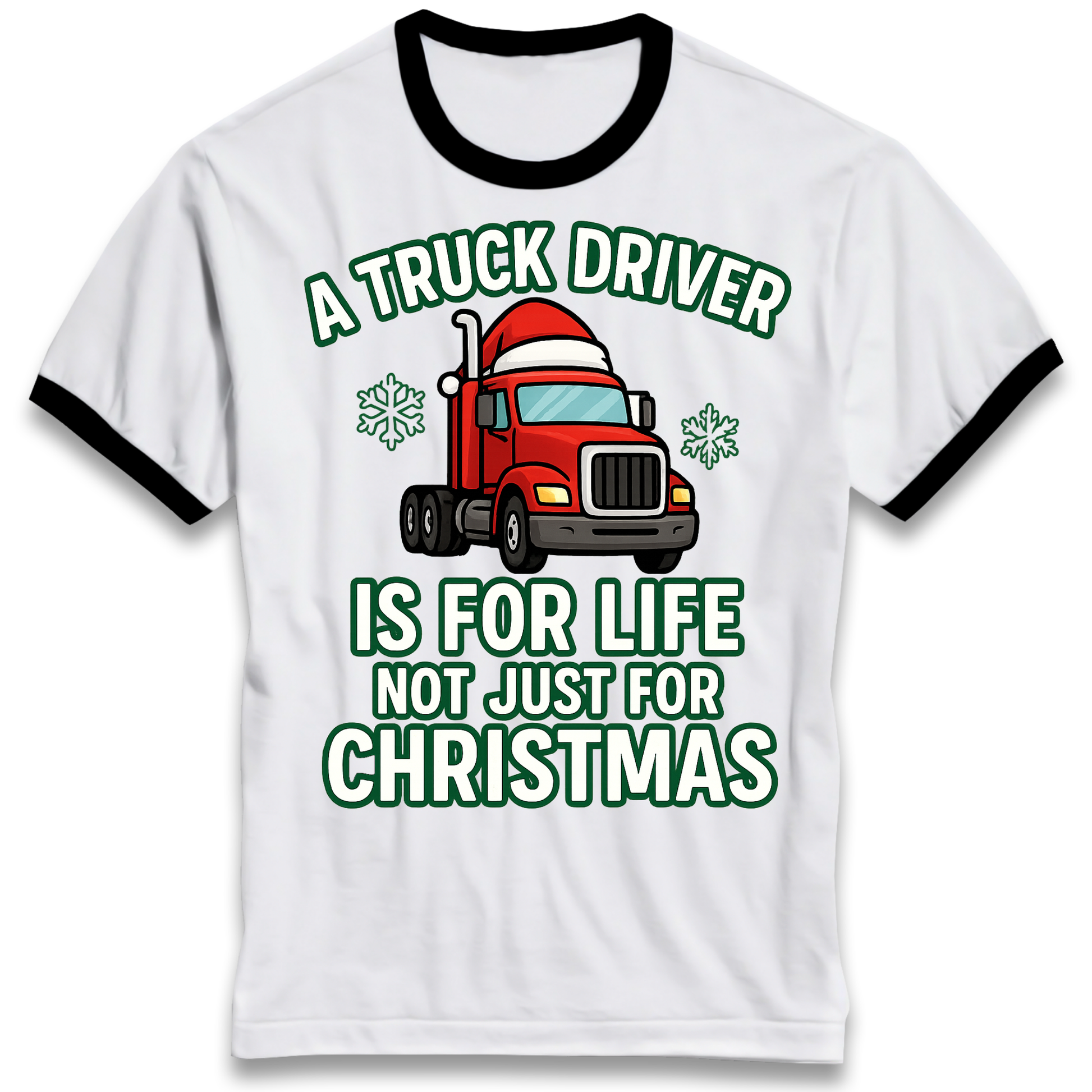 Truck Driver Christmas Ringer T Shirt