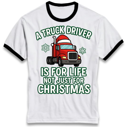 Truck Driver Christmas Ringer T Shirt