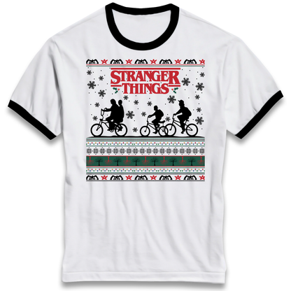 Stranger Things Christmas Ringer T Shirt