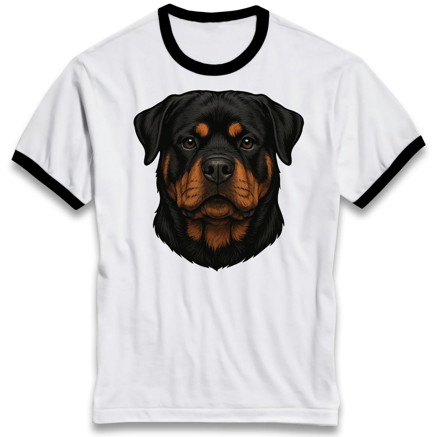 Rottweiler Face Ringer T Shirt