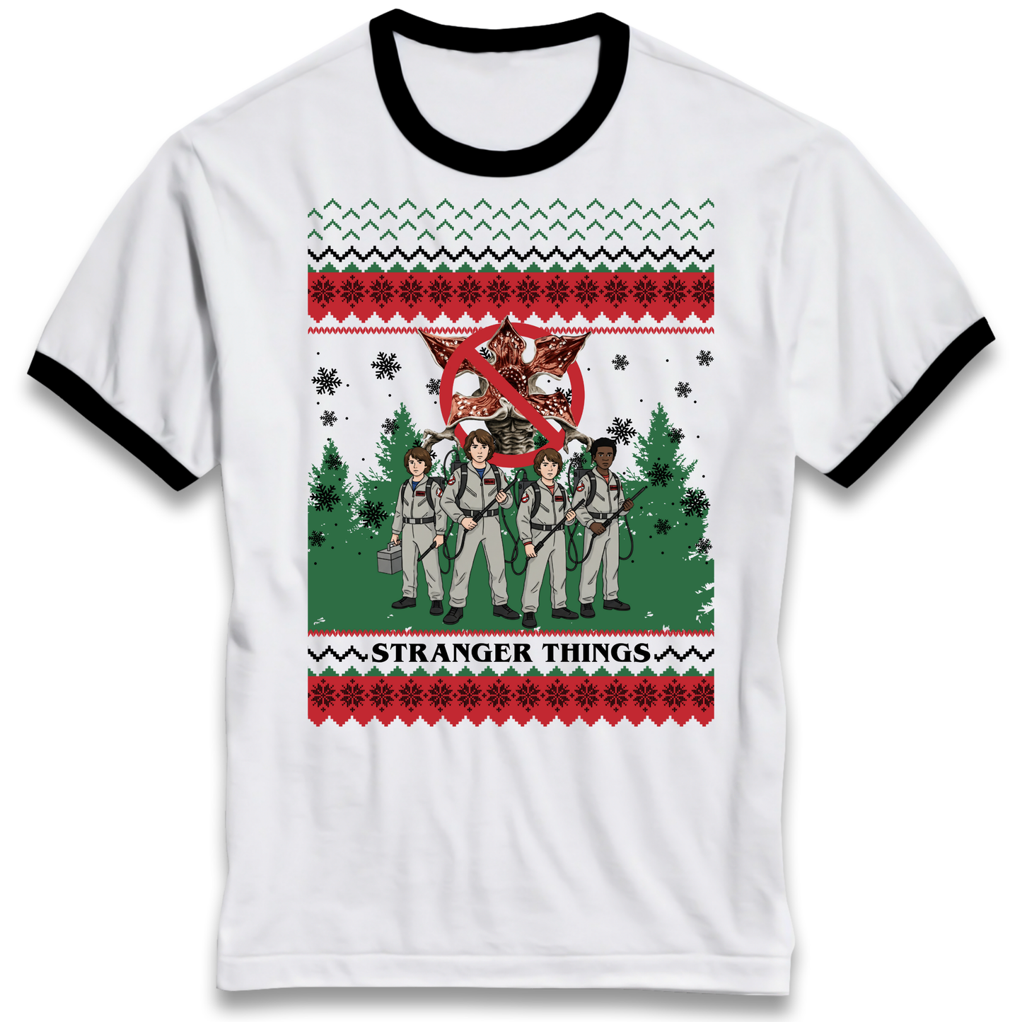 Stranger Things Demogorgon Christmas Ringer T Shirt