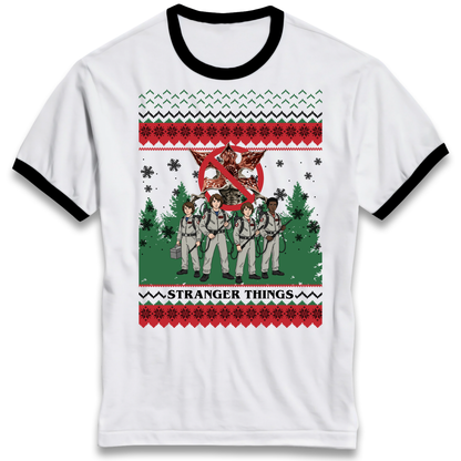 Stranger Things Demogorgon Christmas Ringer T Shirt