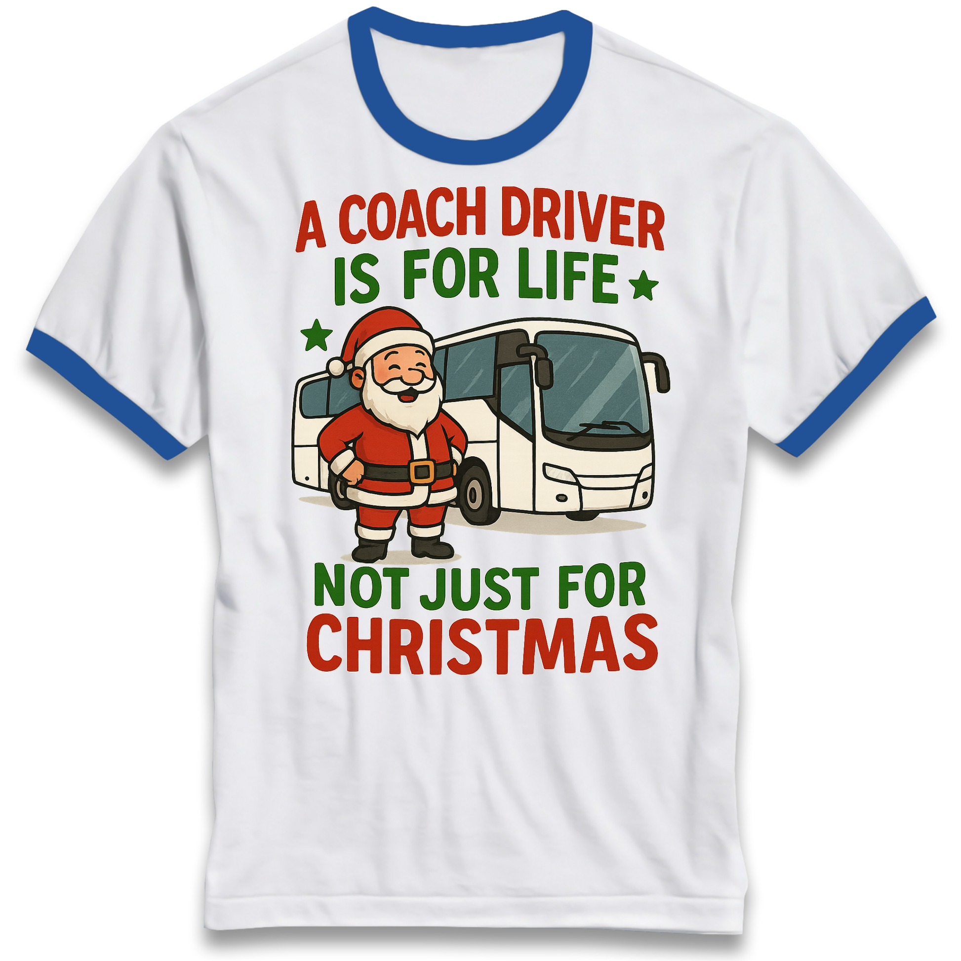 Coach Driver Christmas Ringer T Shirt