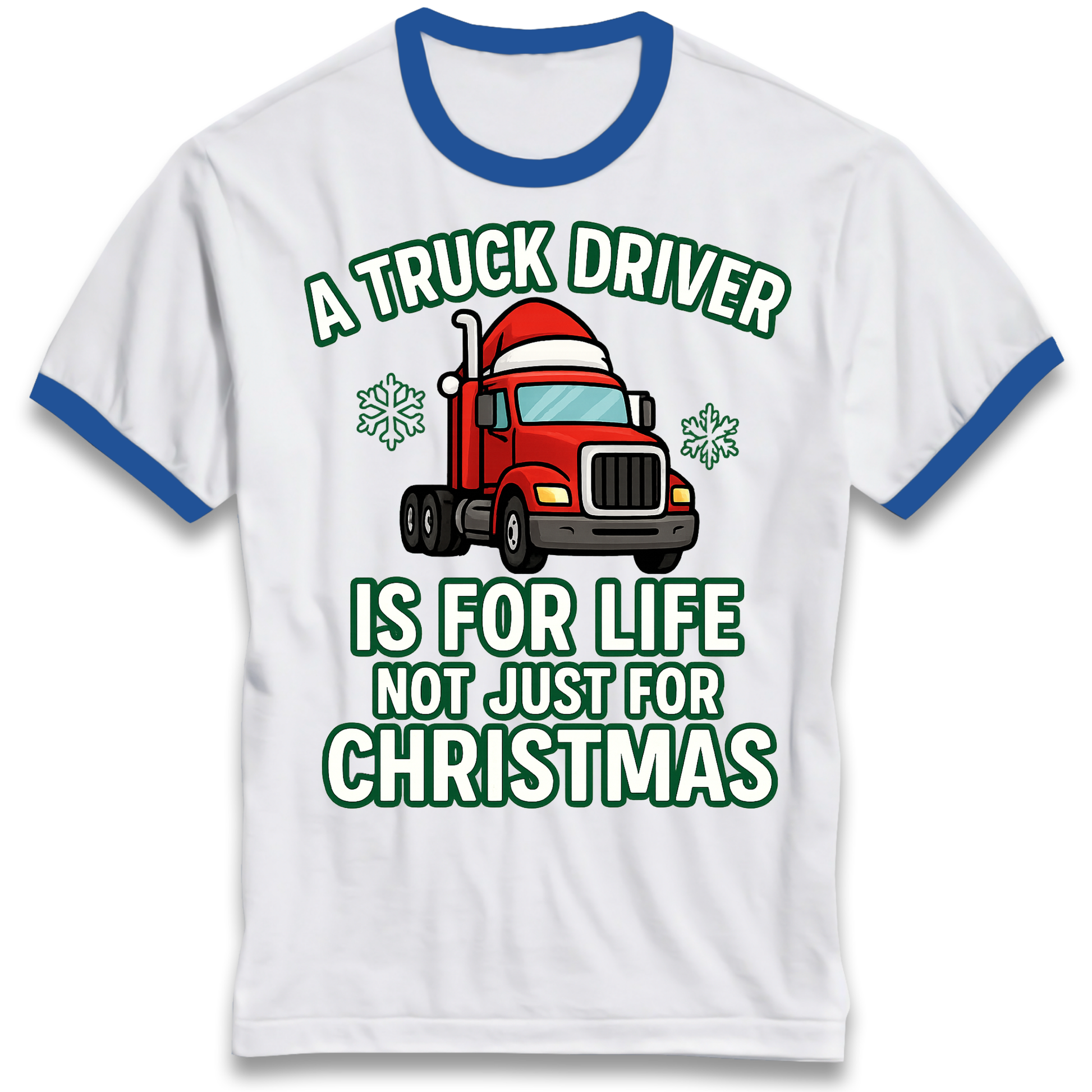 Truck Driver Christmas Ringer T Shirt