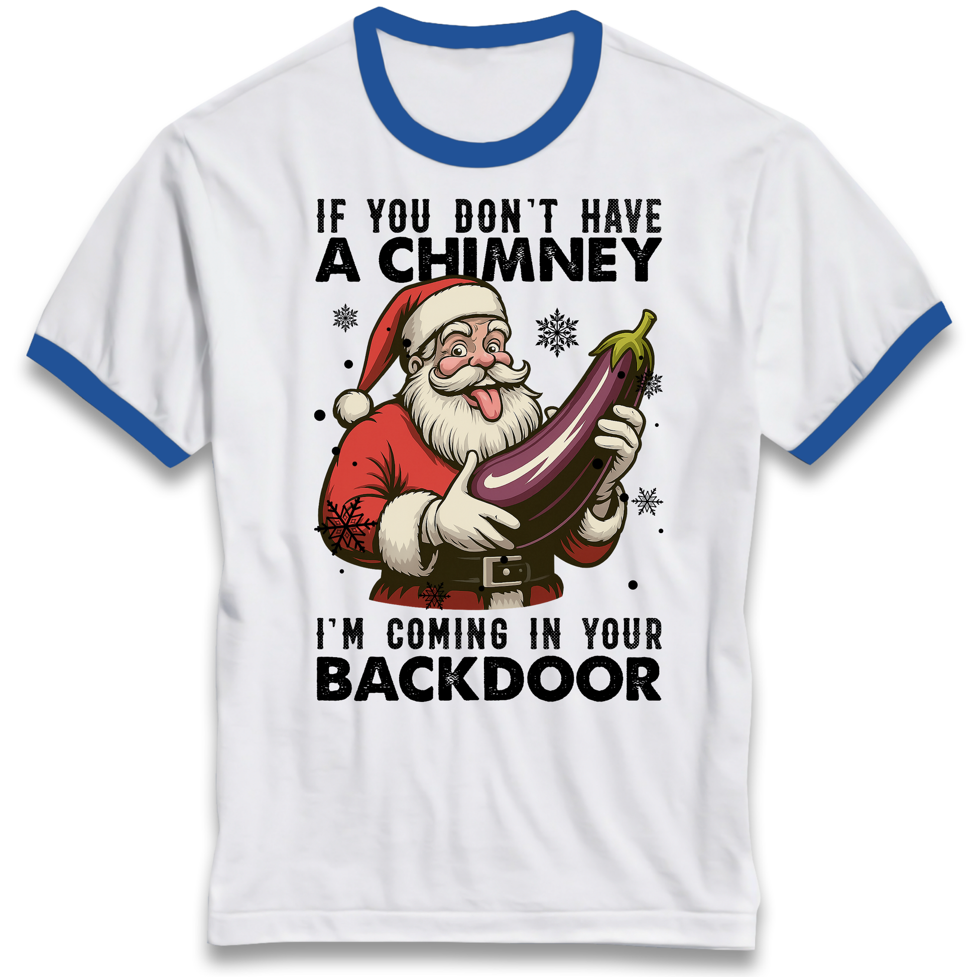 Santa Back Door Ringer T Shirt