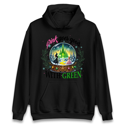 Wicked Pink Goes Good With Green Hoodie