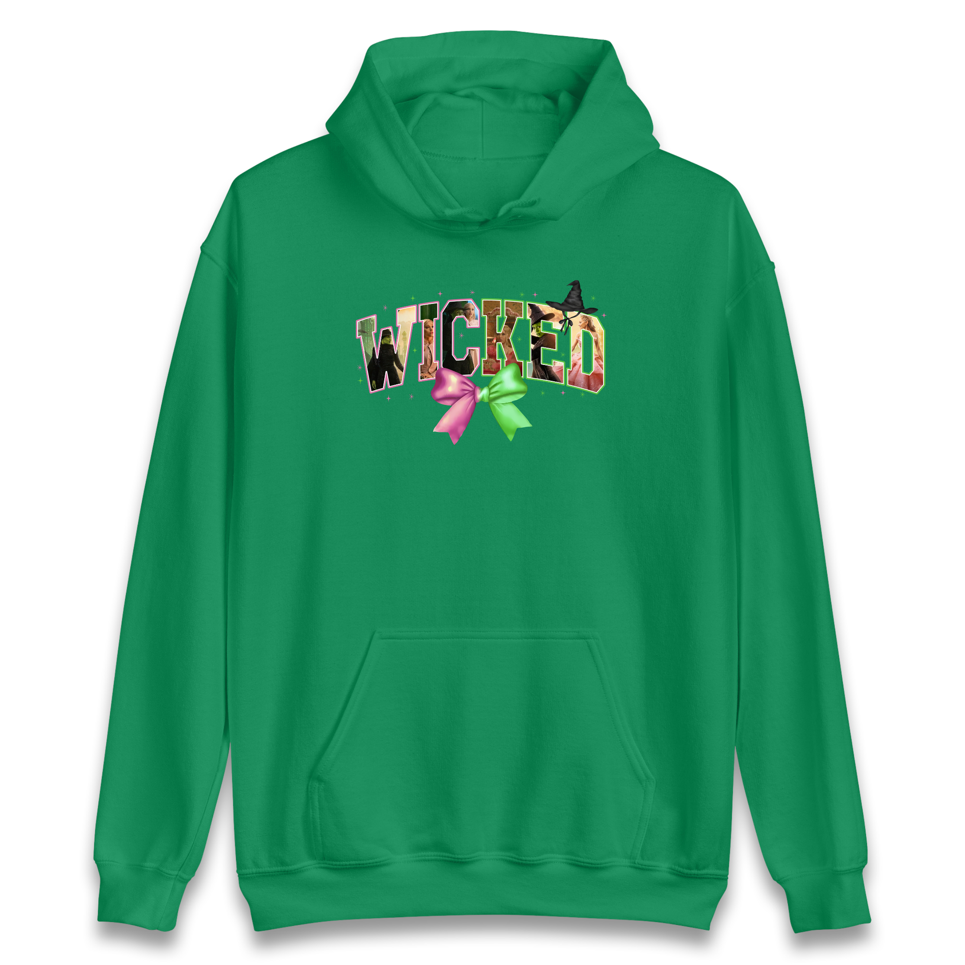 Wicked pink and green Bow Hoodie