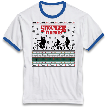 Stranger Things Christmas Ringer T Shirt