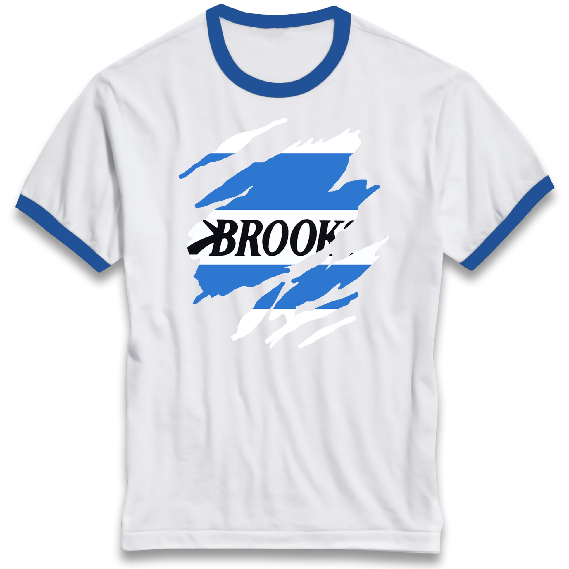 Retro QPR 1992 Torn Effect Ringer T Shirt