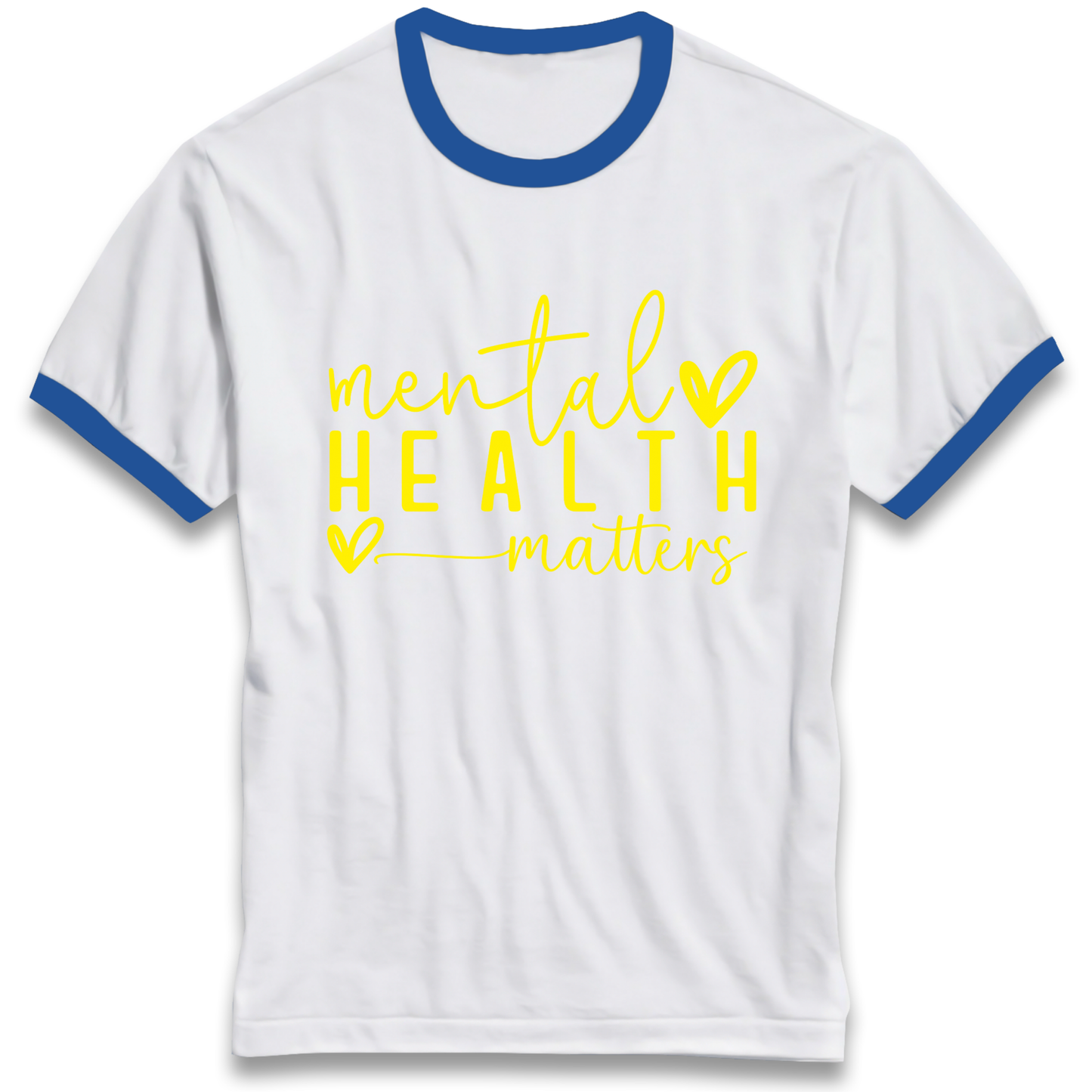 Yellow Mental Health Ringer T Shirt