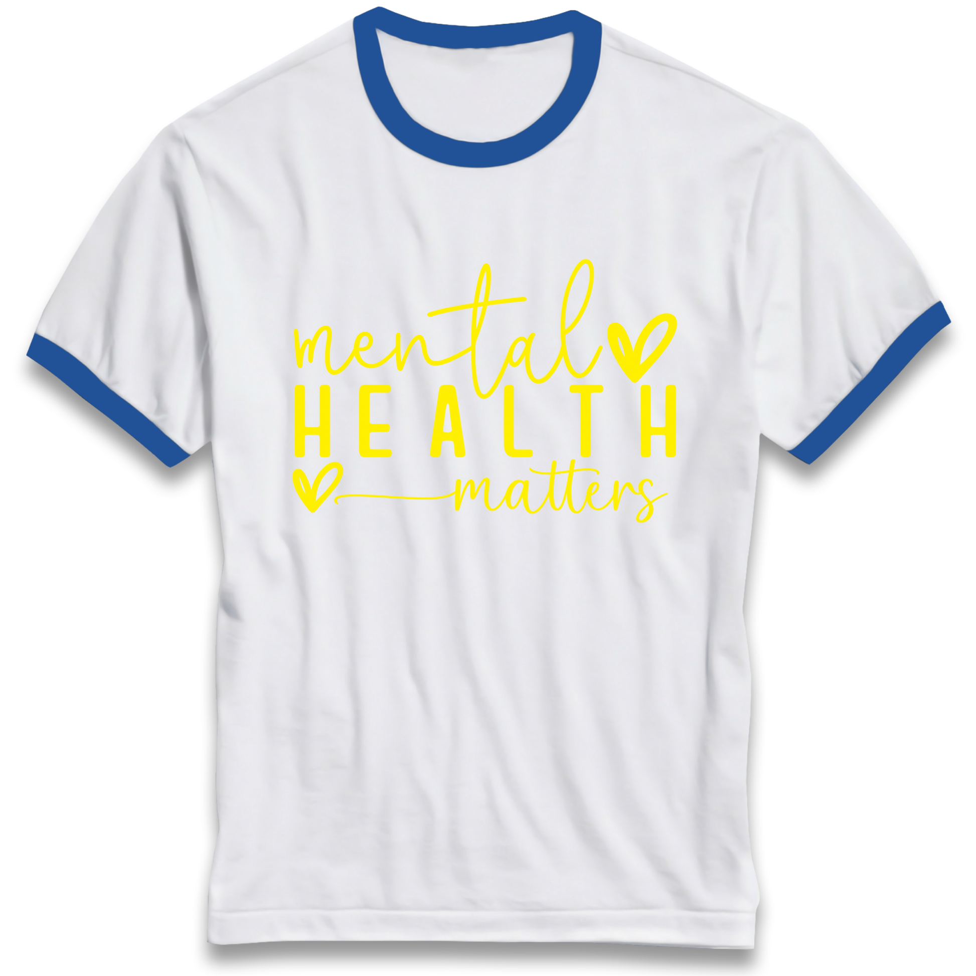 Yellow Mental Health Ringer T Shirt