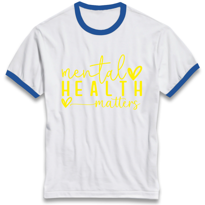 Yellow Mental Health Ringer T Shirt