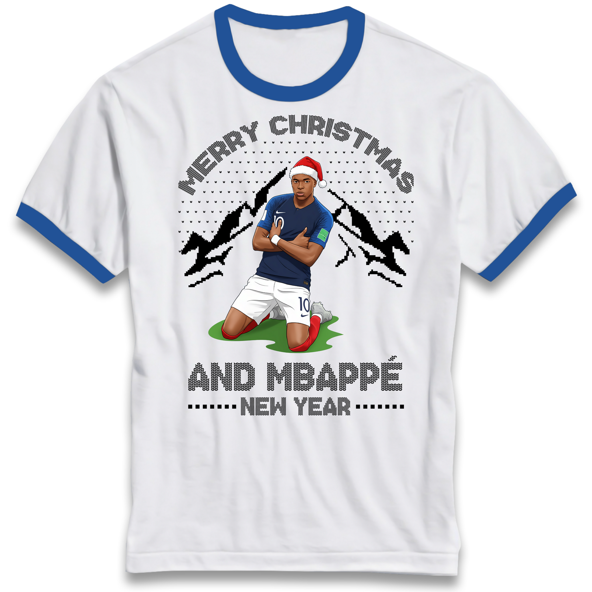 Mbappe Christmas Ringer T Shirt