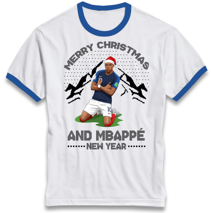 Mbappe Christmas Ringer T Shirt