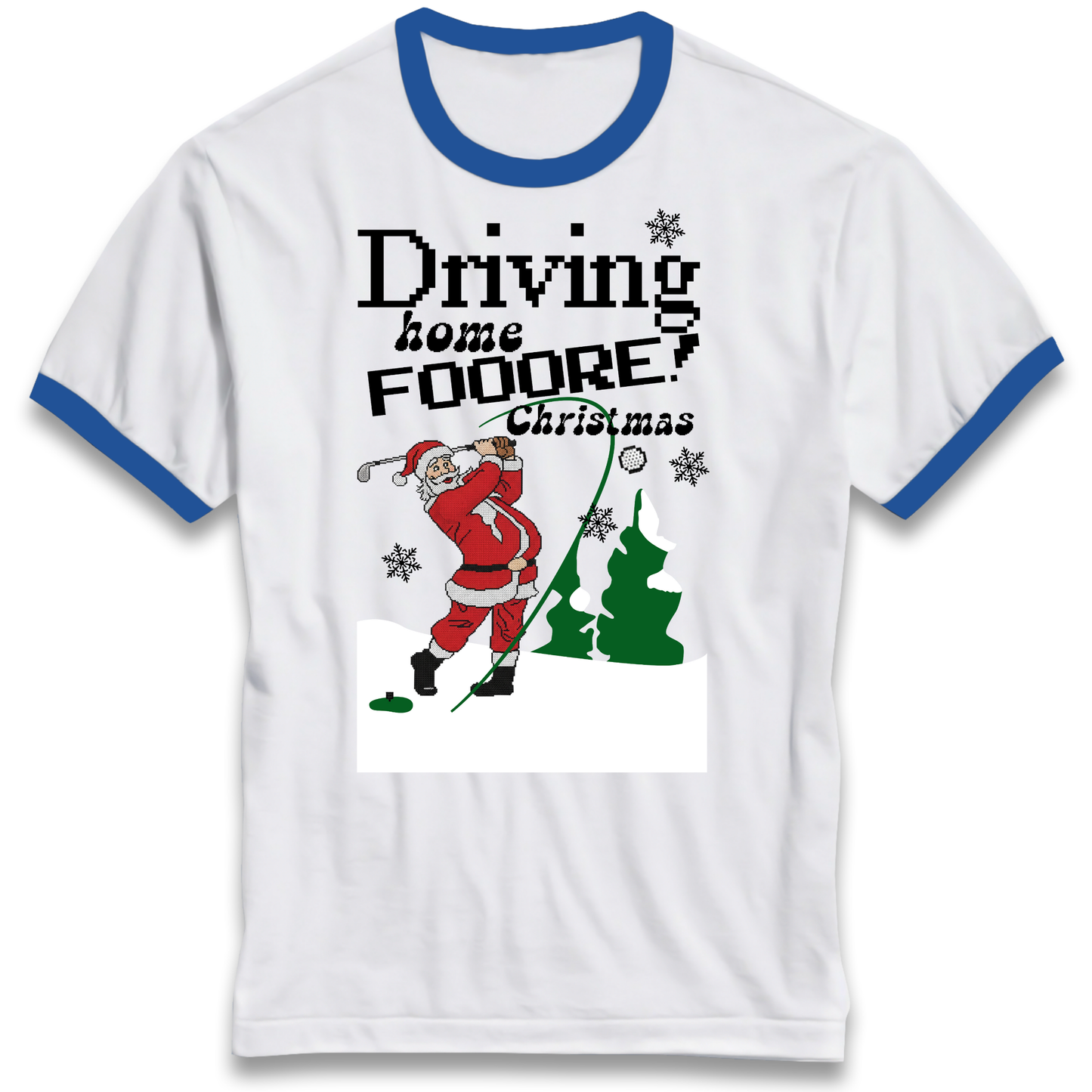 Christmas Golf Ringer T Shirt