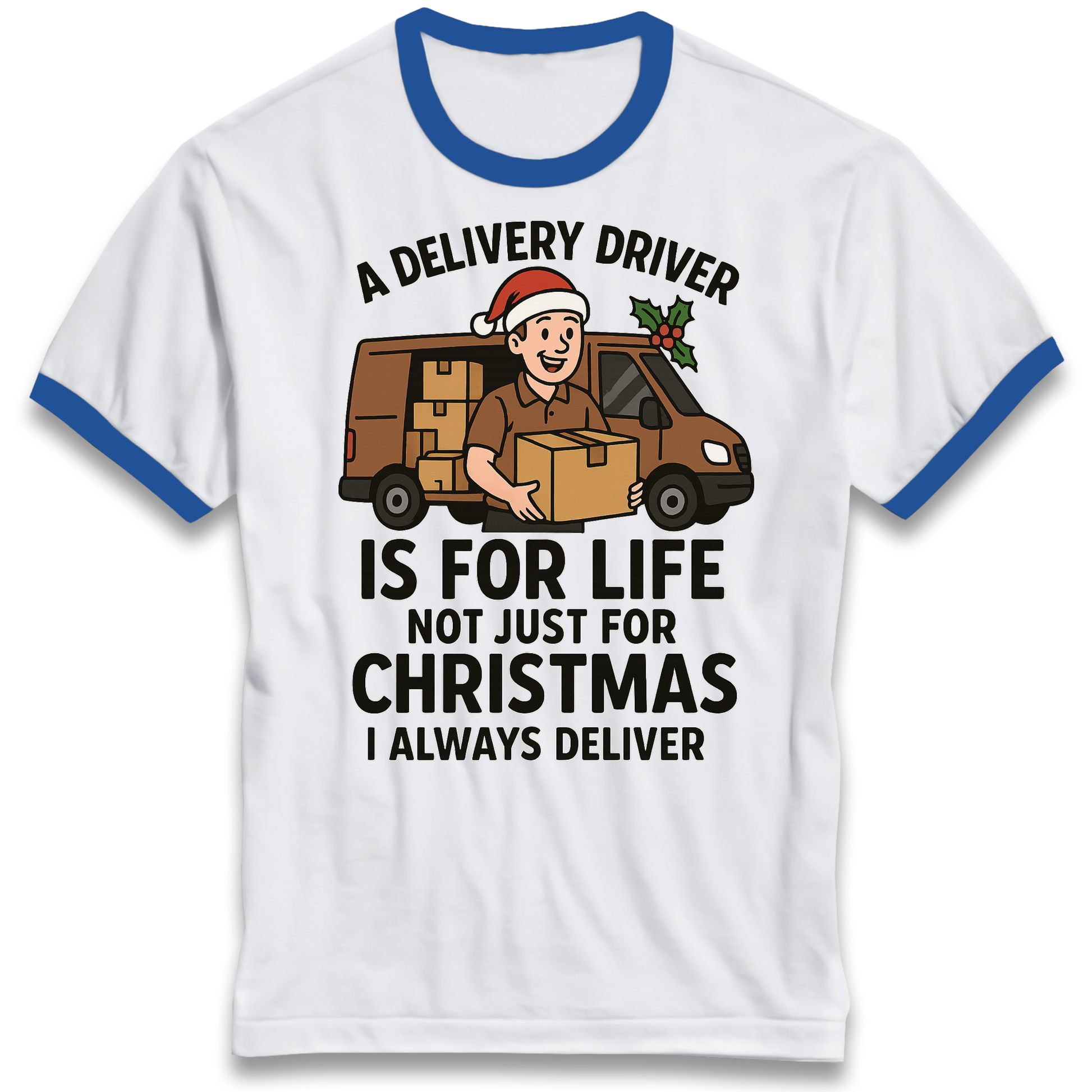 Delivery Driver Christmas Ringer T Shirt