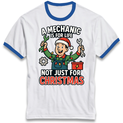 Mechanic Christmas Ringer T Shirt