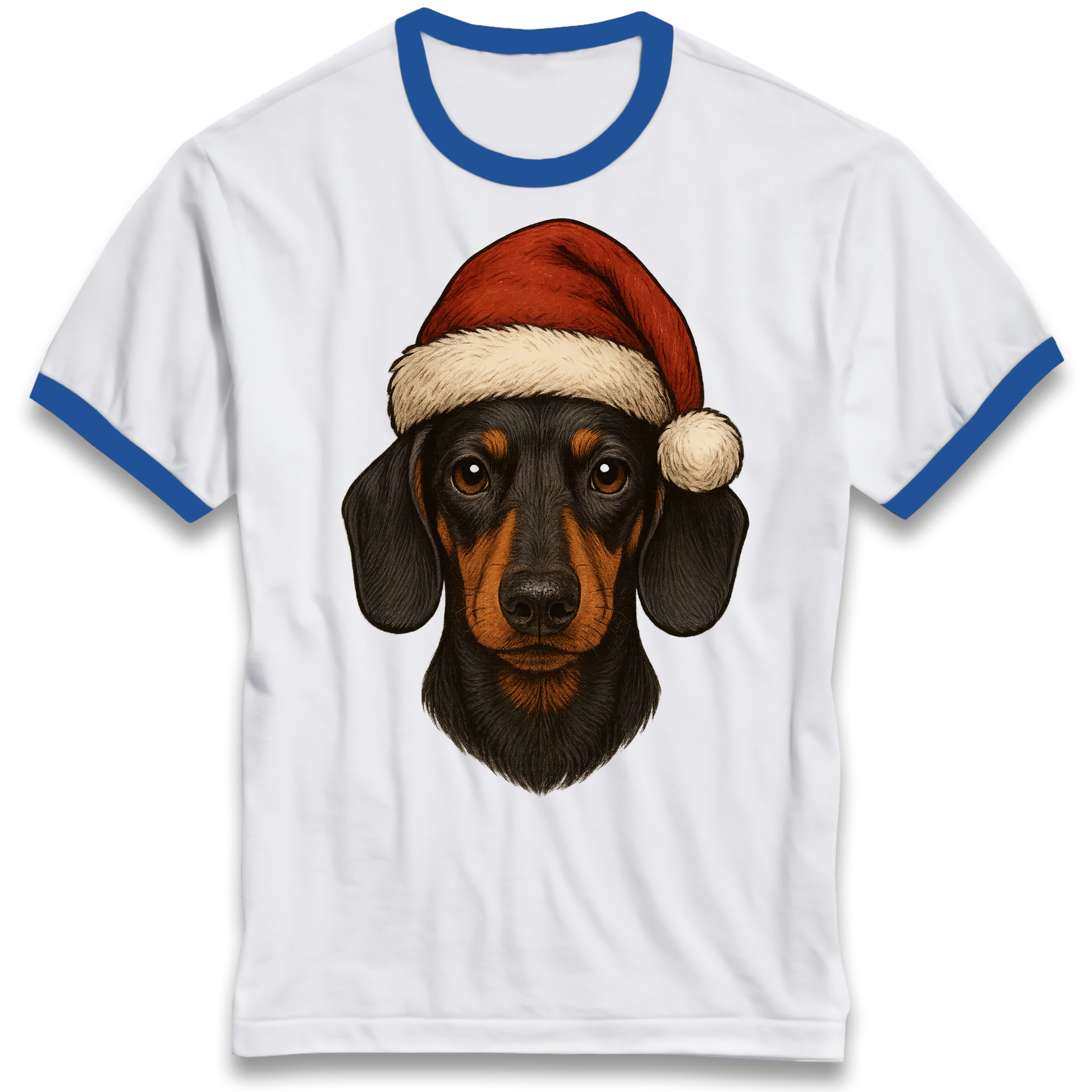 Sausage Dog Christmas Ringer T Shirt
