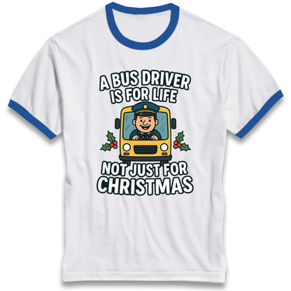 Bus Driver Christmas Ringer T Shirt