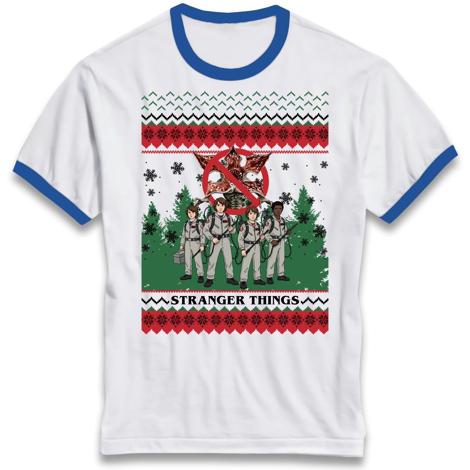 Stranger Things Demogorgon Christmas Ringer T Shirt