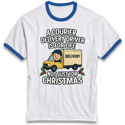 Courier Delivery Driver Christmas Ringer T Shirt