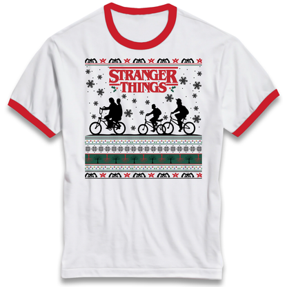 Stranger Things Christmas Ringer T Shirt