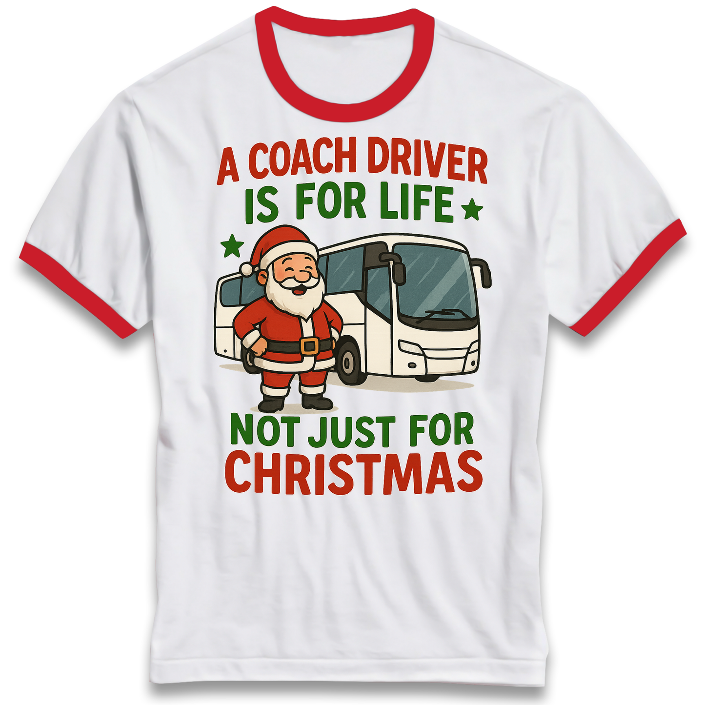 Coach Driver Christmas Ringer T Shirt