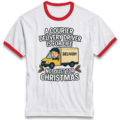 Courier Delivery Driver Christmas Ringer T Shirt